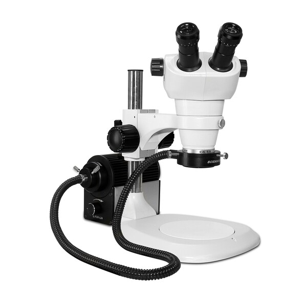 NZ Stereo Zoom Binocular With Fiber-Optic LED Light On Lab Stand